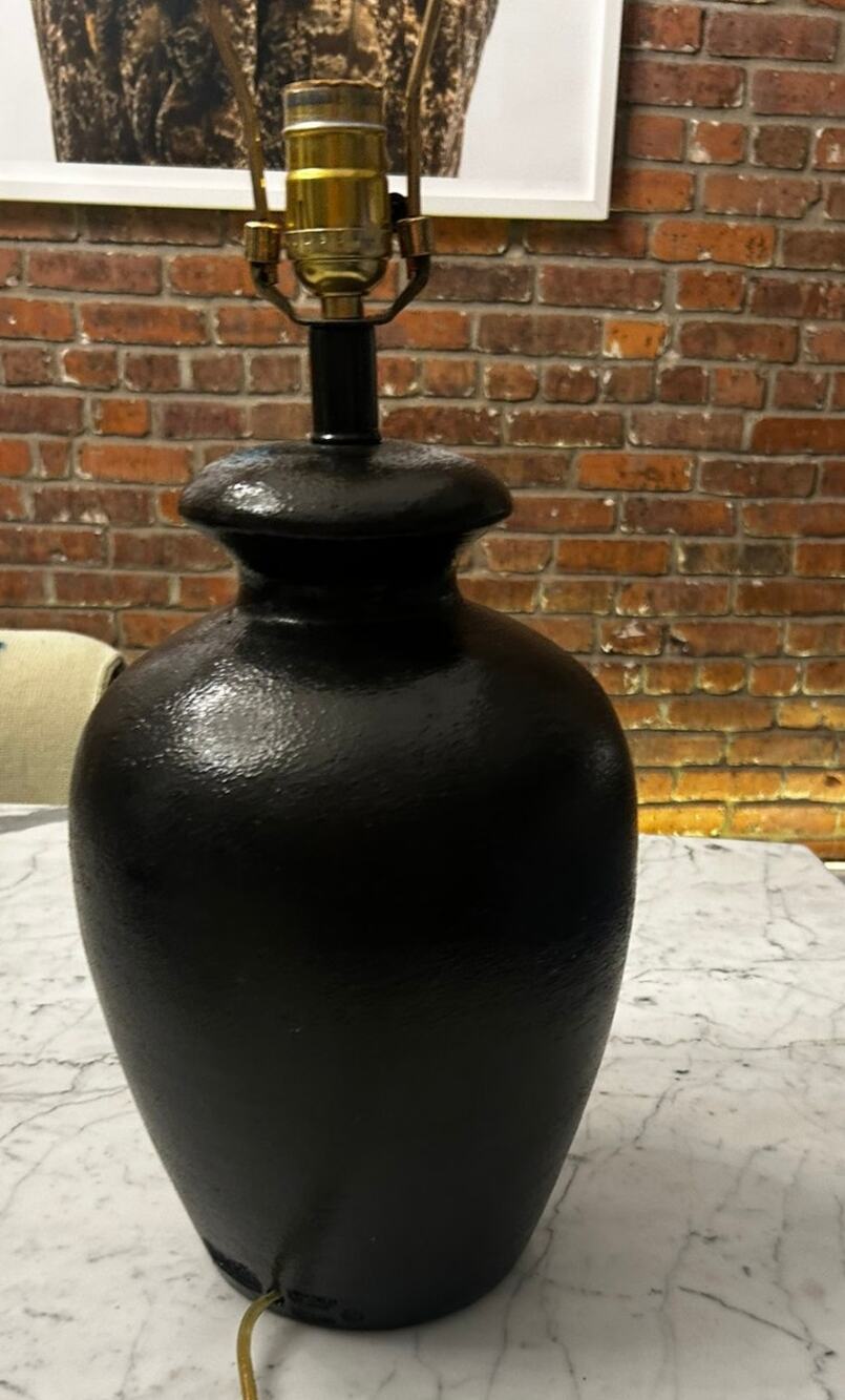 Elite Designs Textured Art Pottery Table Lamp Black Post Modern Plaster Beehive